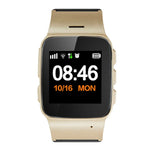Montre connectée GPS D99+ pour seniors, écran LCD HD 1,22 pouce, étanche, compatible GPS + LBS + WiFi, numérotation bidirectionnelle, écoute vocale, premiers secours, alarme au poignet, barrière de sécurité, couleur or rose.