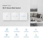 Interrupteur mural tactile Sonoff T2 86mm en verre trempé, interrupteur tactile pour maison intelligente, compatible Alexa et Google Home, AC 100V-240V, prise EU, 86mm / 2 prise EU
