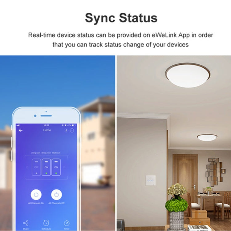 Interrupteur mural tactile Sonoff T2 86mm en verre trempé, interrupteur tactile pour maison intelligente, compatible Alexa et Google Home, AC 100V-240V, prise EU, 86mm / 2 prise EU