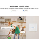 Interrupteur mural tactile Sonoff T2 86mm en verre trempé, interrupteur tactile pour maison intelligente, compatible Alexa et Google Home, AC 100V-240V, prise EU, 86mm / 2 prise EU