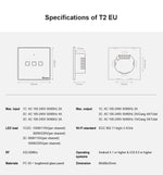 Interrupteur mural tactile Sonoff T2 86mm en verre trempé, interrupteur tactile pour maison intelligente, compatible Alexa et Google Home, AC 100V-240V, prise EU, 86mm / 2 prise EU