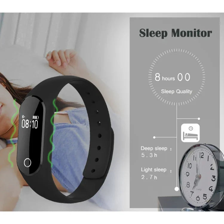 Bracelet connecté TLW25 avec écran OLED 0,42 pouce, Bluetooth, étanche IP66, compatible avec les téléphones Android et iOS : moniteur de fréquence cardiaque, podomètre, rappel d’appels, suivi du sommeil, rappel d’activité, alarme et capture à distance.