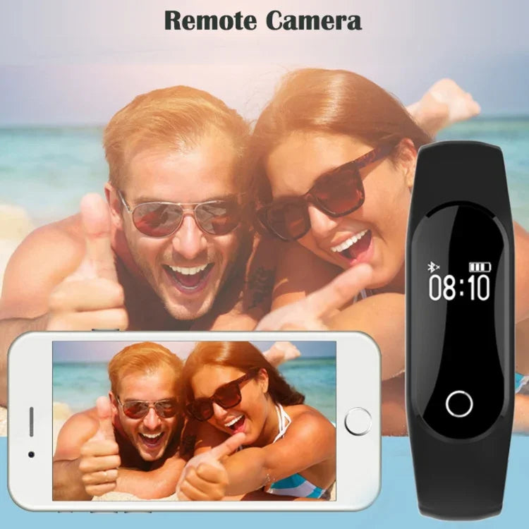 Bracelet connecté TLW25 avec écran OLED 0,42 pouce, Bluetooth, étanche IP66, compatible avec les téléphones Android et iOS : moniteur de fréquence cardiaque, podomètre, rappel d’appels, suivi du sommeil, rappel d’activité, alarme et capture à distance.