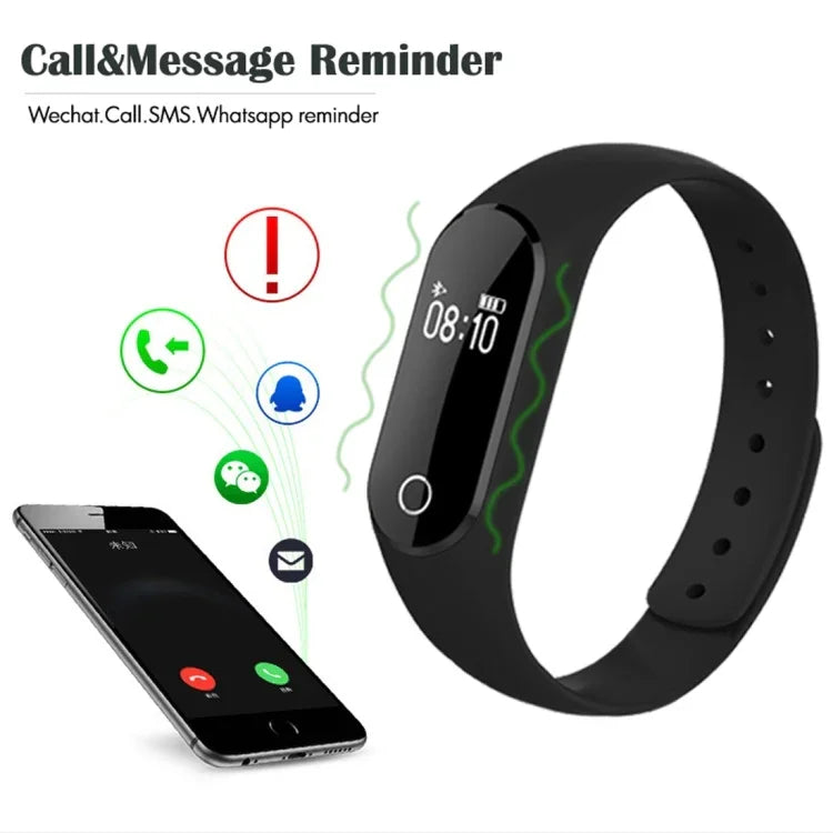 Bracelet connecté TLW25 avec écran OLED 0,42 pouce, Bluetooth, étanche IP66, compatible avec les téléphones Android et iOS : moniteur de fréquence cardiaque, podomètre, rappel d’appels, suivi du sommeil, rappel d’activité, alarme et capture à distance.