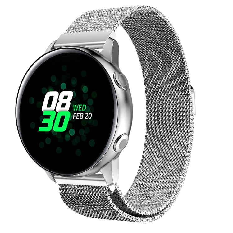 Bracelet de montre magnétique Milanis en maille d'acier inoxydable pour Galaxy Watch Active 20 mm