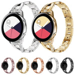 Bracelet de montre en acier inoxydable à motif diamant en forme de X pour Galaxy Watch Active 20 mm