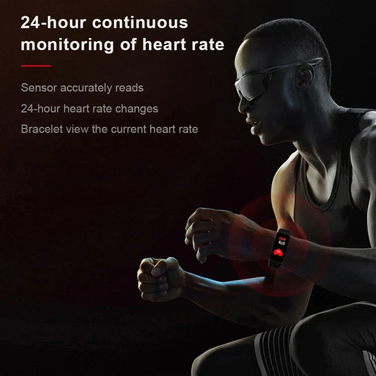 Bracelet connecté CK17S avec écran IPS de 0,96 pouce, étanche IP67, avec rappel d'appel, surveillance de la fréquence cardiaque, de la pression artérielle et du sommeil.