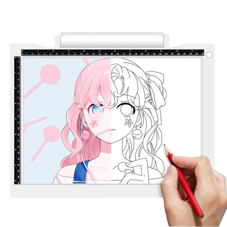 A4-19 6,5W Trois niveaux de luminosité Dimmable A4 LED Tablette de dessin avec câble USB
