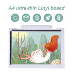 A4-19 6,5W Trois niveaux de luminosité Dimmable A4 LED Tablette de dessin avec câble USB