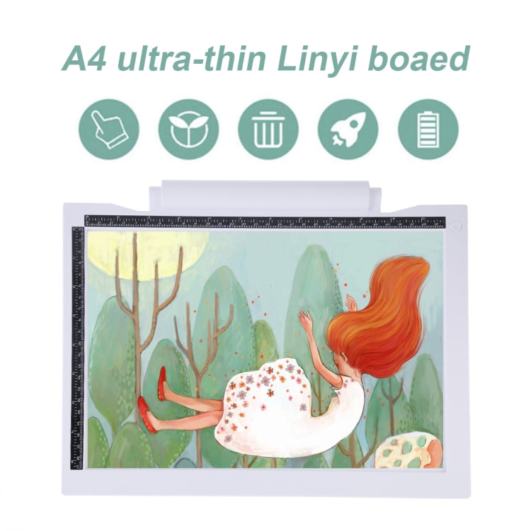 A4-19 6,5W Trois niveaux de luminosité Dimmable A4 LED Tablette de dessin avec câble USB