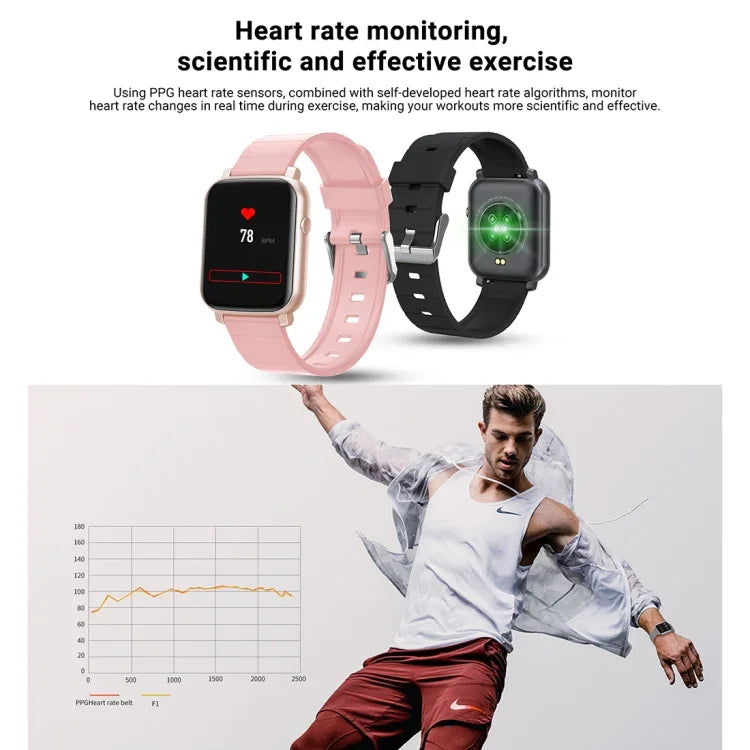 Montre de sport connectée SMA-F1 avec écran tactile TFT de 1,3 pouce, étanche IP68, prise en charge de la fréquence cardiaque dynamique, de la tension artérielle et de la détection du sommeil / Bluetooth / réveil / contrôle photo, SMA-F1