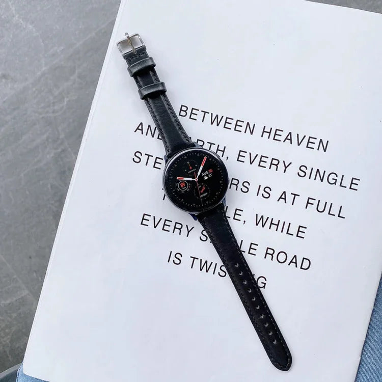 Pour Samsung Galaxy Watch 20mm Montre Intelligente Universelle Double-face Cuir Petit Bracelet, 20mm