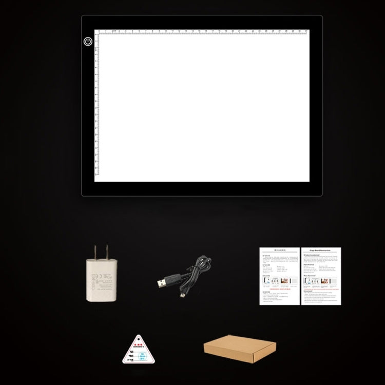 Tableau de copie acrylique LED 5W 5V format A4 à luminosité réglable sans palier pour dessin et croquis d'anime, avec câble USB, dimensions : 220x330x5mm, luminosité réglable sans palier