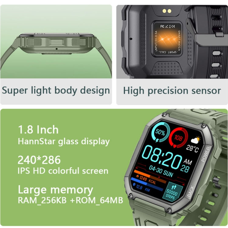 Montre connectée de sport KR06 étanche avec podomètre, surveillance de la fréquence cardiaque et de la pression artérielle, appels Bluetooth