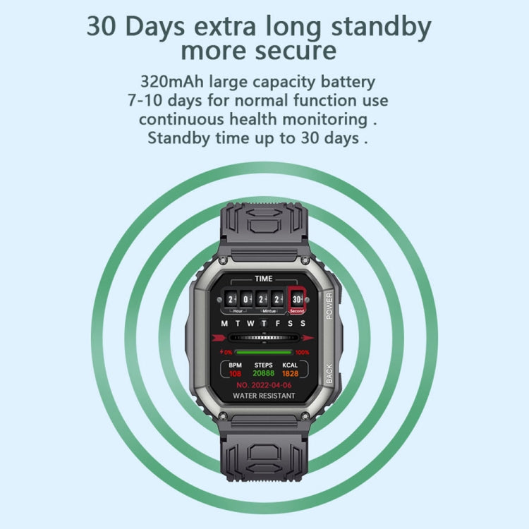 Montre connectée de sport KR06 étanche avec podomètre, surveillance de la fréquence cardiaque et de la pression artérielle, appels Bluetooth