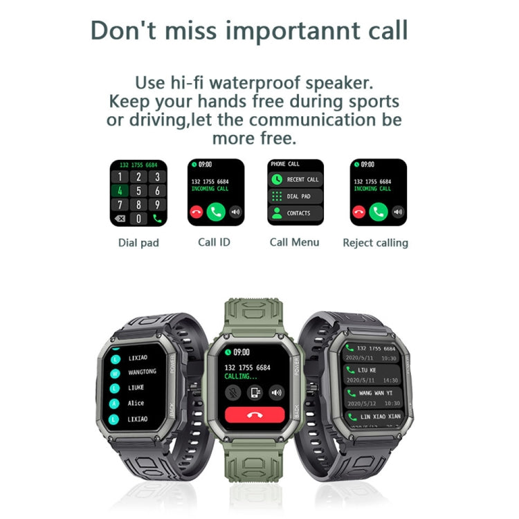 Montre connectée de sport KR06 étanche avec podomètre, surveillance de la fréquence cardiaque et de la pression artérielle, appels Bluetooth