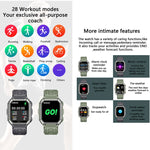 Montre connectée de sport KR06 étanche avec podomètre, surveillance de la fréquence cardiaque et de la pression artérielle, appels Bluetooth