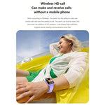 Montre connectée étanche DM60 de 1,83 pouce, avec surveillance de la température corporelle, de la fréquence cardiaque, de l'oxygène sanguin et de la pression artérielle.