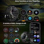 Montre connectée étanche HAMTOD GT45 de 1,6 pouce, compatible avec les appels Bluetooth, la surveillance de la fréquence cardiaque et de l'oxygène sanguin.