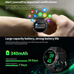 Montre connectée étanche HAMTOD GT45 de 1,6 pouce, compatible avec les appels Bluetooth, la surveillance de la fréquence cardiaque et de l'oxygène sanguin.