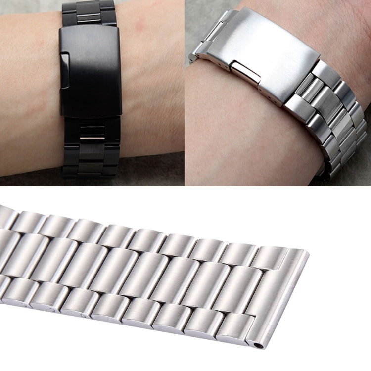 Bracelet en acier inoxydable à boucle papillon et 3 perles pour montre connectée Samsung Gear S2 Classic