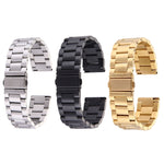 Bracelet en acier inoxydable à boucle papillon et 3 perles pour montre connectée Samsung Gear S2 Classic