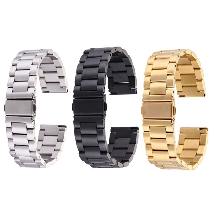 Bracelet en acier inoxydable à boucle papillon et 3 perles pour montre connectée Samsung Gear S2 Classic