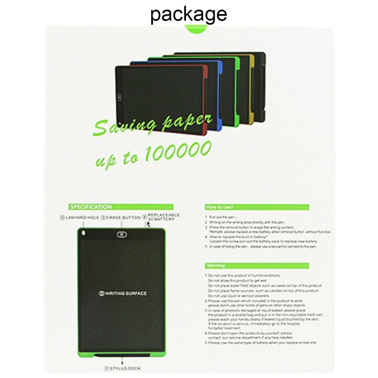 Tablette d'Écriture LCD Portable 12 pouces Dessin Graffiti Bloc-Notes Électronique de Manuscrit Tableau de Messages Papier à Brouillon avec Stylo, 12 pouces Bleu, 12 pouces Rouge, 12 pouces Blanc, 12 pouces Noir, 12 pouces Vert