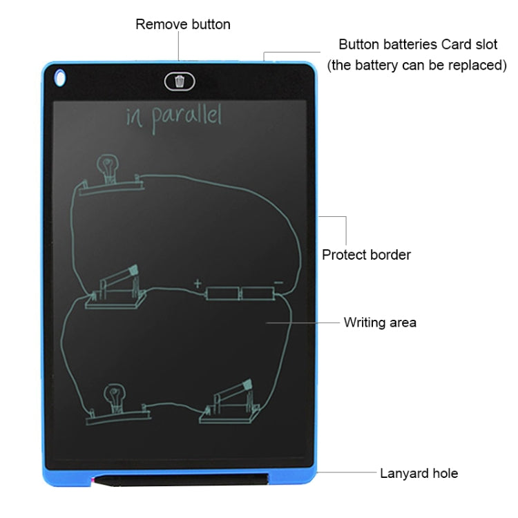 Tablette d'Écriture LCD Portable 12 pouces Dessin Graffiti Bloc-Notes Électronique de Manuscrit Tableau de Messages Papier à Brouillon avec Stylo, 12 pouces Bleu, 12 pouces Rouge, 12 pouces Blanc, 12 pouces Noir, 12 pouces Vert
