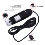 Microscope numérique USB avec capteur d'image 0,3 MP et grossissement 1000X, 8 LED et support professionnel, 1000X