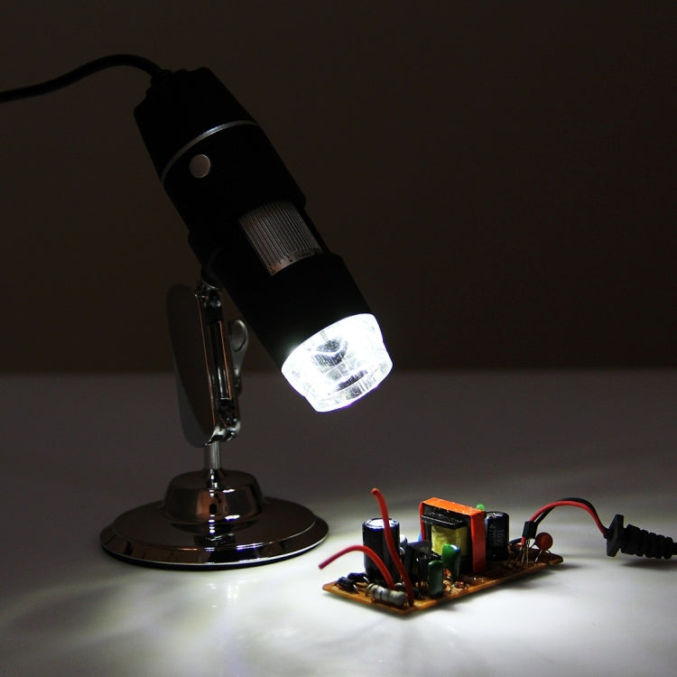 Microscope numérique USB avec capteur d'image 0,3 MP et grossissement 1000X, 8 LED et support professionnel, 1000X