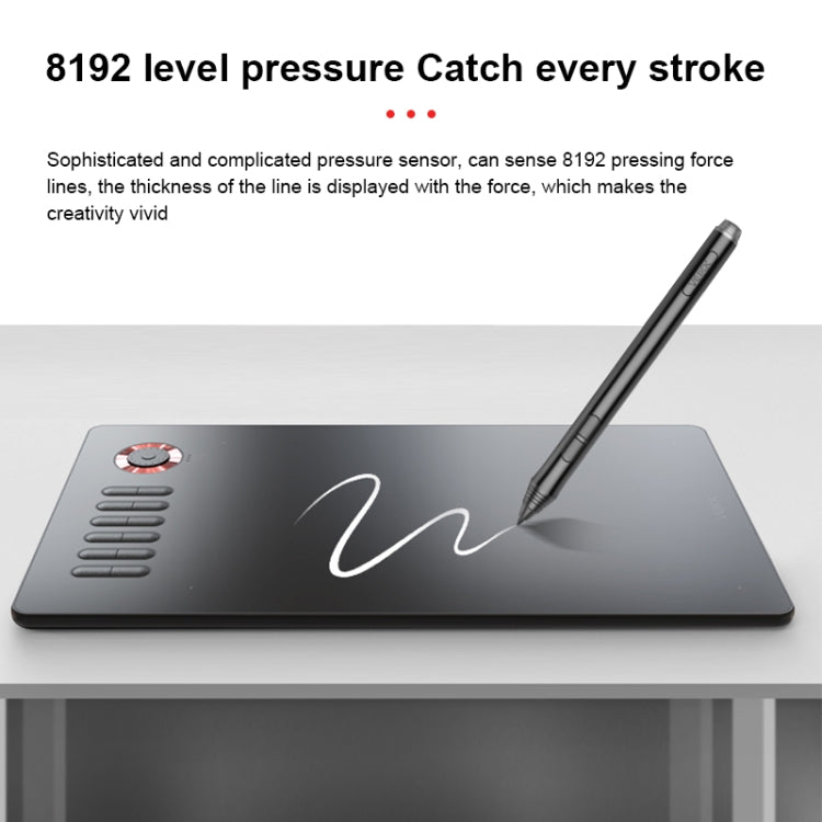 VEIKK A15PRO Tablette graphique électronique intelligente 10x6 pouces 5080 LPI Interface Type-C