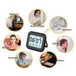 Minuteur de cuisine horloge numérique réveil grand écran tactile LCD avec veilleuse pour la cuisine et la pâtisserie