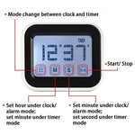 Minuteur de cuisine horloge numérique réveil grand écran tactile LCD avec veilleuse pour la cuisine et la pâtisserie