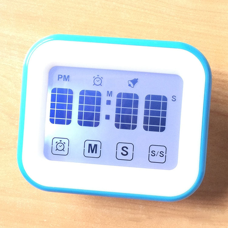 Minuteur de cuisine horloge numérique réveil grand écran tactile LCD avec veilleuse pour la cuisine et la pâtisserie