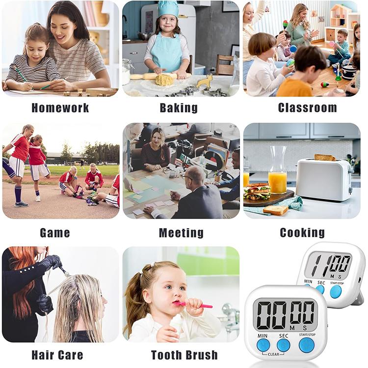 Minuteur de cuisine numérique, alarme électronique, dos magnétique avec écran LCD pour la cuisson, la pâtisserie, le sport, les jeux, le bureau, HX103-2, 118