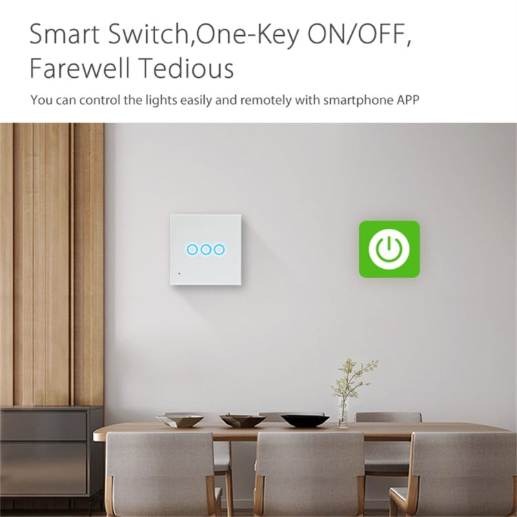 Interrupteur de contrôle d’éclairage intelligent WiFi sans fil NEO NAS-SC03W EU 3 voies, 3 voies