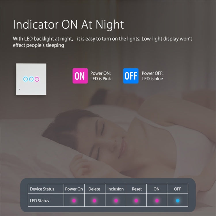 Interrupteur de contrôle d’éclairage intelligent WiFi sans fil NEO NAS-SC03W EU 3 voies, 3 voies