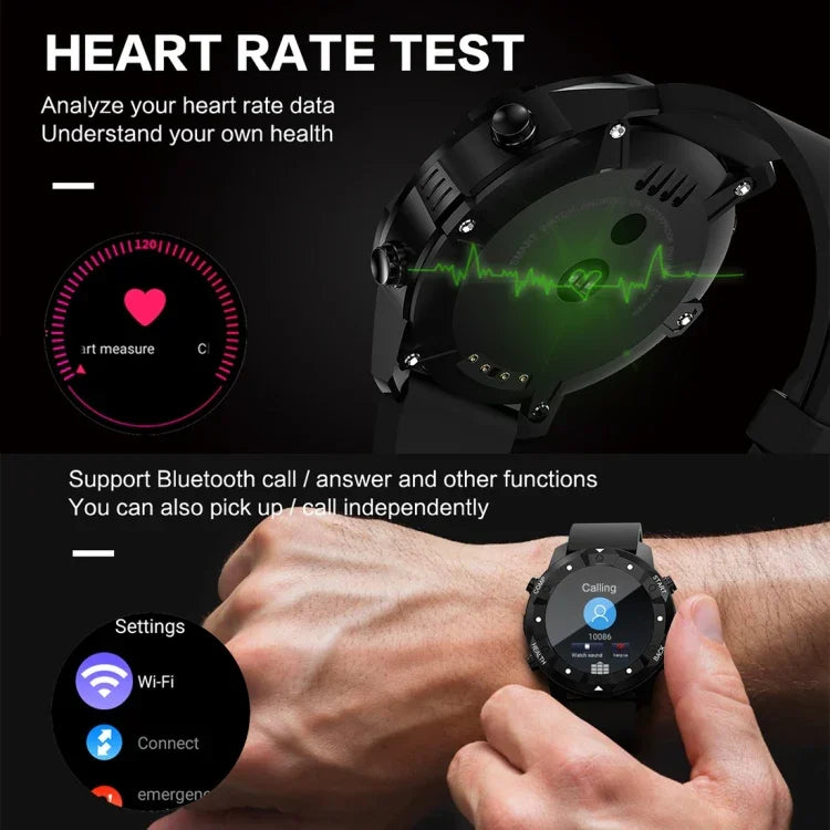 Montre connectée S3 avec écran OLED de 1,39 pouce, Bluetooth, étanche IP67, compatible avec boussole, moniteur de fréquence cardiaque, carte SIM et navigation GPS, compatible avec les téléphones Android et iOS.