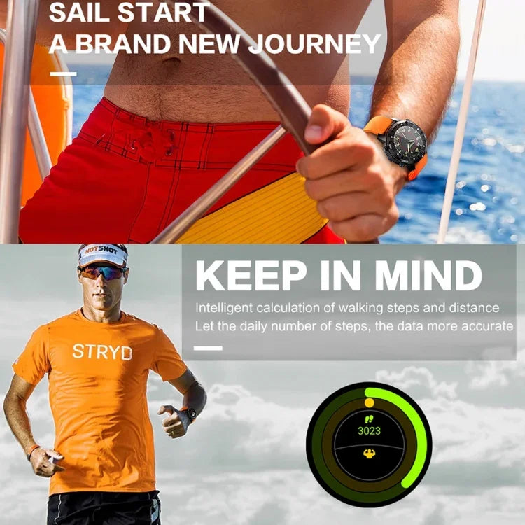 Montre connectée S3 avec écran OLED de 1,39 pouce, Bluetooth, étanche IP67, compatible avec boussole, moniteur de fréquence cardiaque, carte SIM et navigation GPS, compatible avec les téléphones Android et iOS.