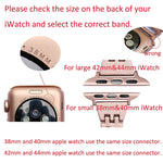 Bracelet de montre en acier inoxydable à motif diamant coloré pour Apple Watch Series 10 42 mm / 9, 8 et 7 41 mm / SE 3, SE 2, 6, SE 5 et 4 40 mm / 3, 2 et 1 38 mm