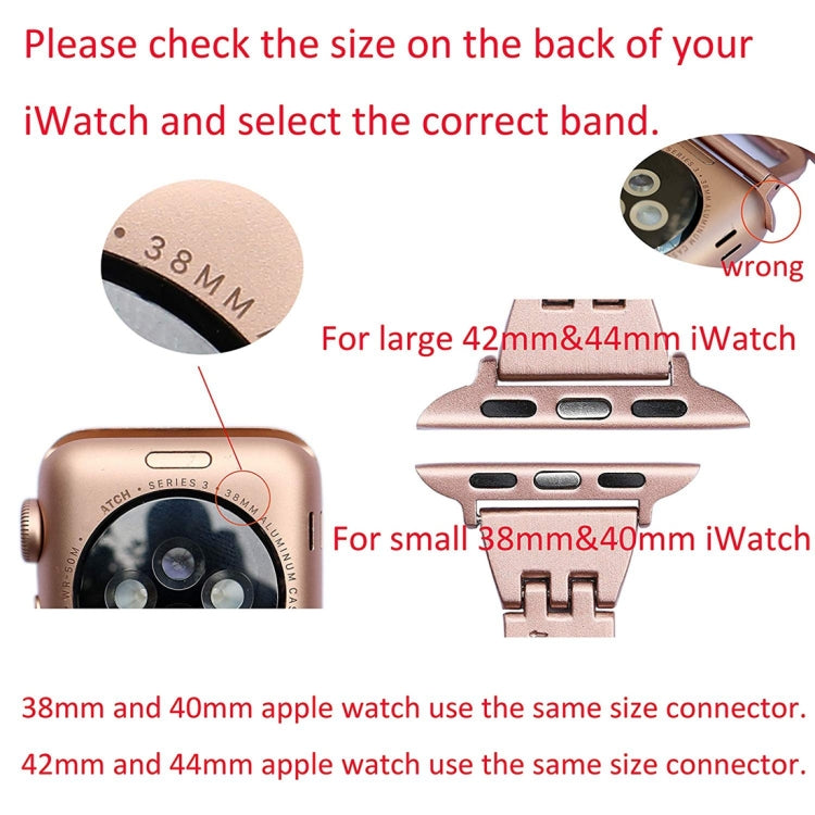 Bracelet de montre en acier inoxydable à motif diamant coloré pour Apple Watch Series 10 42 mm / 9, 8 et 7 41 mm / SE 3, SE 2, 6, SE 5 et 4 40 mm / 3, 2 et 1 38 mm