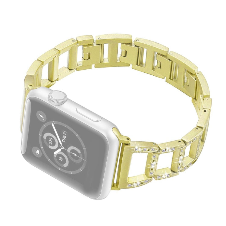 Bracelet de montre en acier inoxydable à motif diamant coloré pour Apple Watch Series 10 42 mm / 9, 8 et 7 41 mm / SE 3, SE 2, 6, SE 5 et 4 40 mm / 3, 2 et 1 38 mm