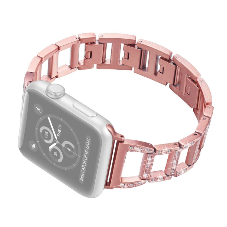 Bracelet de montre en acier inoxydable à motif diamant coloré pour Apple Watch Series 10 42 mm / 9, 8 et 7 41 mm / SE 3, SE 2, 6, SE 5 et 4 40 mm / 3, 2 et 1 38 mm