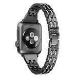 Bracelet montre en acier inoxydable diamanté coloré pour Apple Watch Series 7 41mm / 6 & SE & 5 & 4 40mm / 3 & 2 & 1 38mm