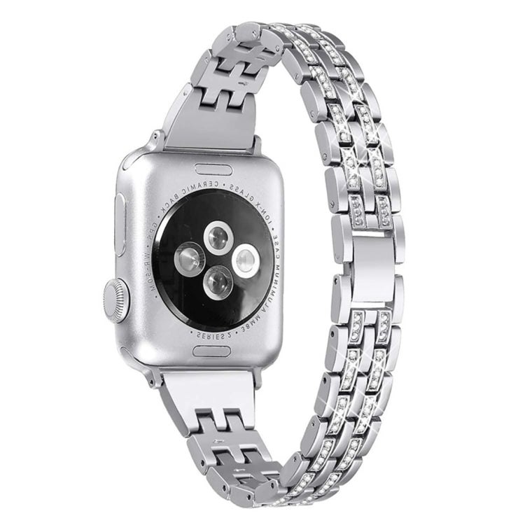 Bracelet montre en acier inoxydable diamanté coloré pour Apple Watch Series 7 41mm / 6 & SE & 5 & 4 40mm / 3 & 2 & 1 38mm
