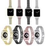Bracelet montre en acier inoxydable diamanté coloré pour Apple Watch Series 7 41mm / 6 & SE & 5 & 4 40mm / 3 & 2 & 1 38mm