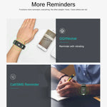 TLW T6 Bracelet connecté avec écran OLED de 0,96 pouce, prise en charge des modes sportifs / ECG / Moniteur de fréquence cardiaque / Tensiomètre / Moniteur de sommeil, T6 Noir, T6 Bleu, T6 Rouge
