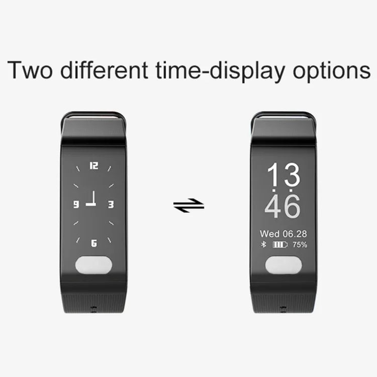 TLW T6 Bracelet connecté avec écran OLED de 0,96 pouce, prise en charge des modes sportifs / ECG / Moniteur de fréquence cardiaque / Tensiomètre / Moniteur de sommeil, T6 Noir, T6 Bleu, T6 Rouge