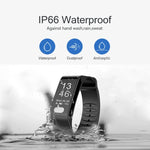 TLW T6 Bracelet connecté avec écran OLED de 0,96 pouce, prise en charge des modes sportifs / ECG / Moniteur de fréquence cardiaque / Tensiomètre / Moniteur de sommeil, T6 Noir, T6 Bleu, T6 Rouge